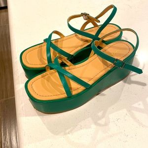 & Other Stories Green Platform Sandals (7/37)